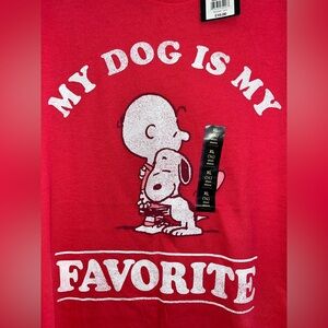 NWT SNOOPY Red "My Dog Is My Favorite" Tee
